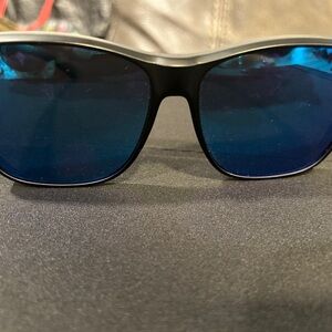 Stylish Black Sunglasses with Blue Lenses